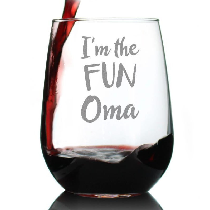 I&#39;m the Fun Oma - 17 Ounce Stemless Wine Glass