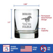 Horses Keep Me Stable - Funny Horse Whiskey Rocks Glass Gifts for Men & Women - Fun Whisky Drinking Tumbler Décor