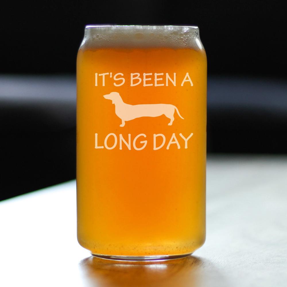Long Day - Funny Beer Can Pint Glass - Unique Dachshund Gifts for Men &amp; Women - Fun Dachshunds Themed Decor