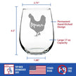Mama Hen - Stemless Wine Glass for Mom - Cute Funny Wine Gift Idea - Unique Personalized Glasses for Mother's Day or Birthday