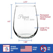 Papa Est. 2020 - 17 Ounce Stemless Wine Glass